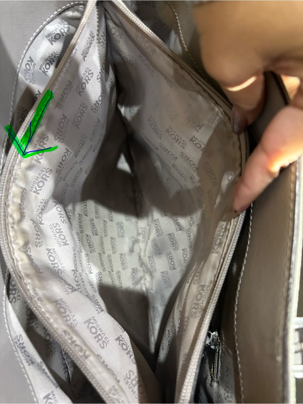 Michael Kors Silver Metallic Front-Pocket Tote - Picture 7 of 7